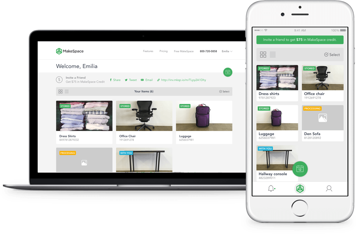 Manage your stuff in Makespace through the iOS app and website